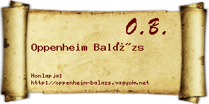 Oppenheim Balázs névjegykártya